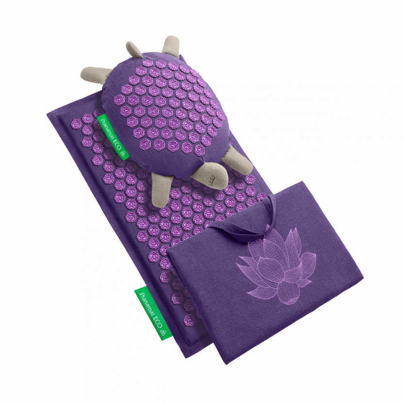 Pranamat ECO Set (Matte + Schildkröte + XL Tasche) Violett & Violett