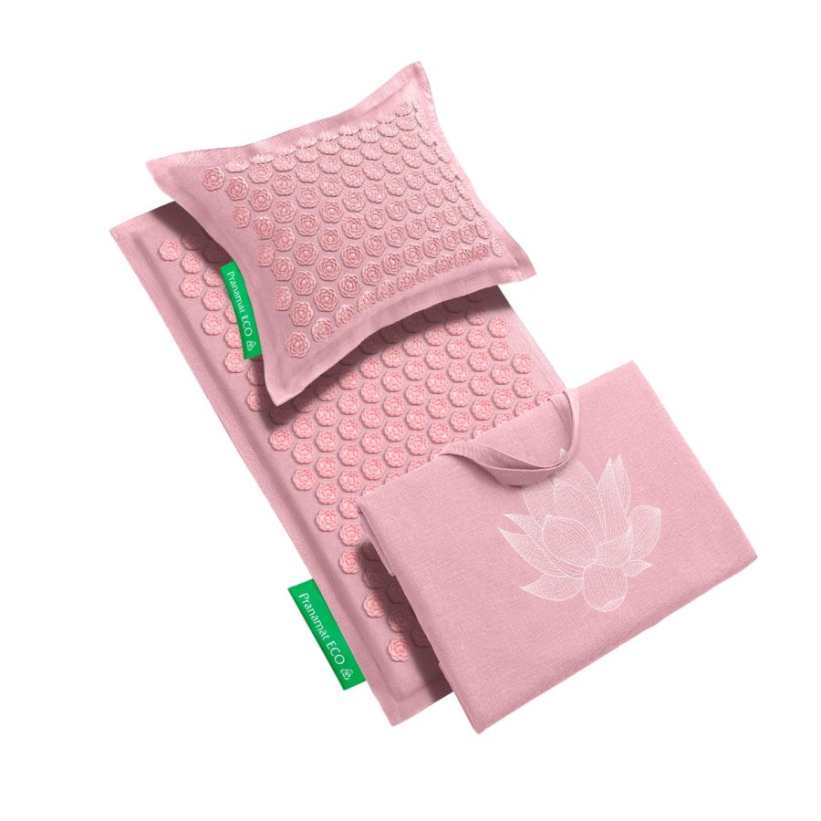 Pranamat ECO + Kissen + XL Tasche Pink Pearl