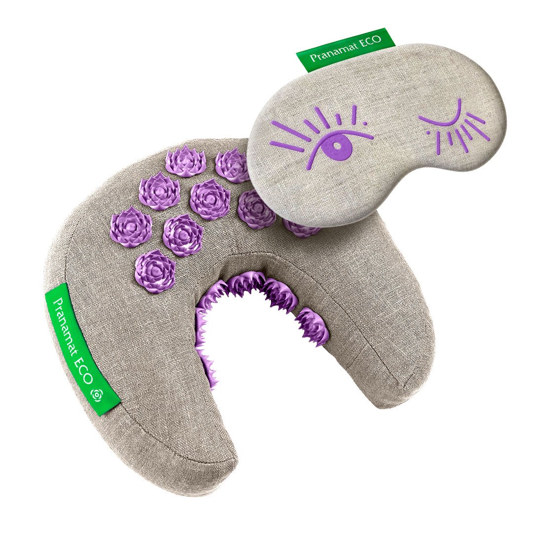 Mondkissen Natur/Violett +  Augenmaske