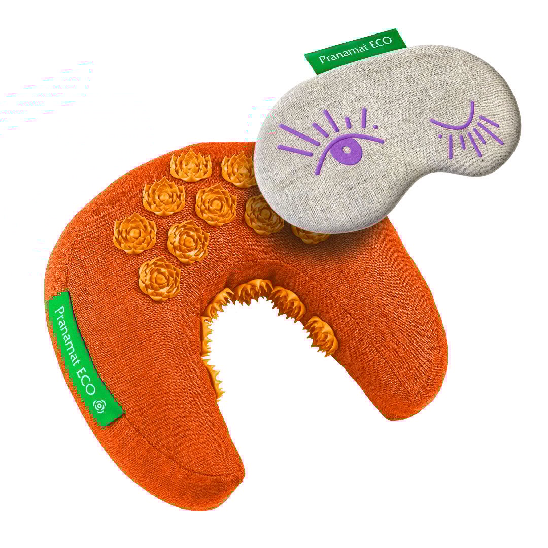 Mondkissen Orange +  Augenmaske